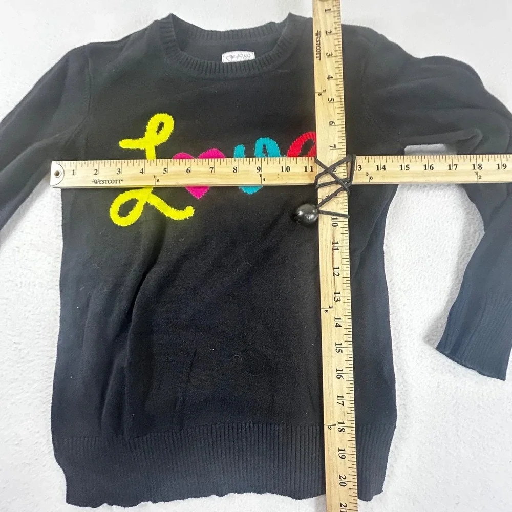 The Children's Place Love Sweater Girls 10/12 Black Kidcore